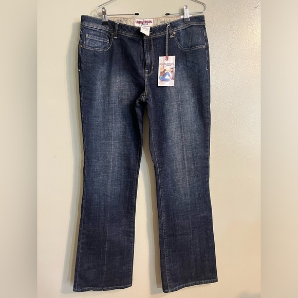Busiu Bisou Vintage Y2K Womens Bootcut Flare Blue Jeans Size 14 NWT - Picture 1 of 15